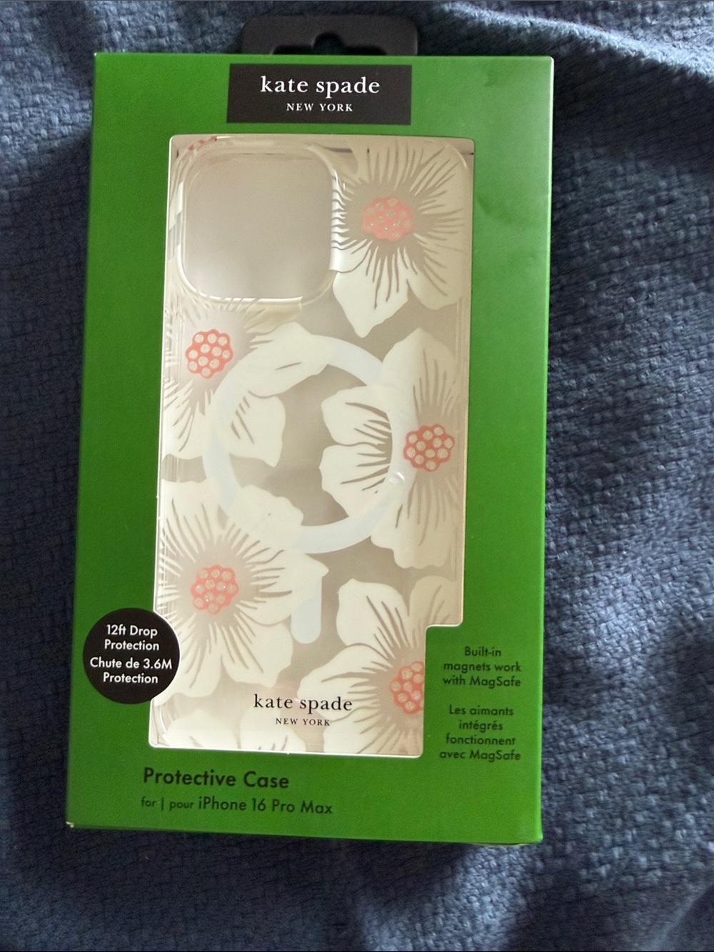kate spade White/Pink Floral iPhone 16 Pro Max Case